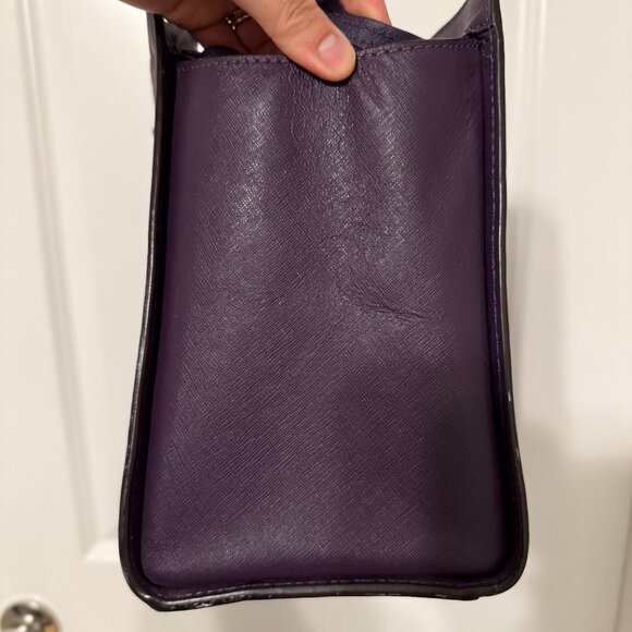 Michael Kors Saffiano Leather Satchel - Deep Plum - Picture 6 of 8